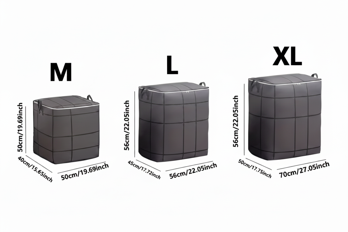 Calm&Cozy Storage Baskets - M, L & XL Corrected Size Chart
