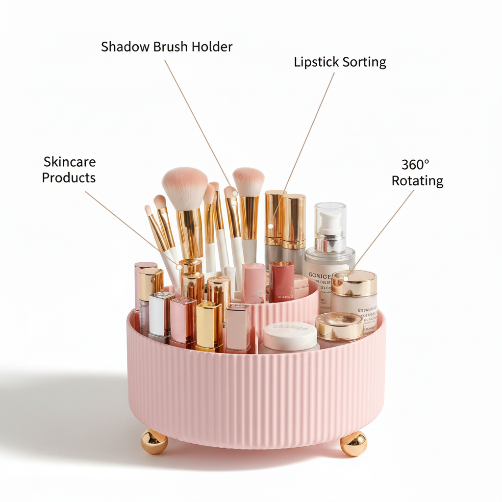 CalmNCozy™ 360° Rotating Makeup Organiser